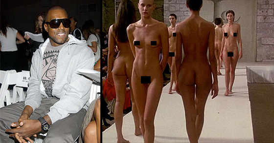 nude models on the runway